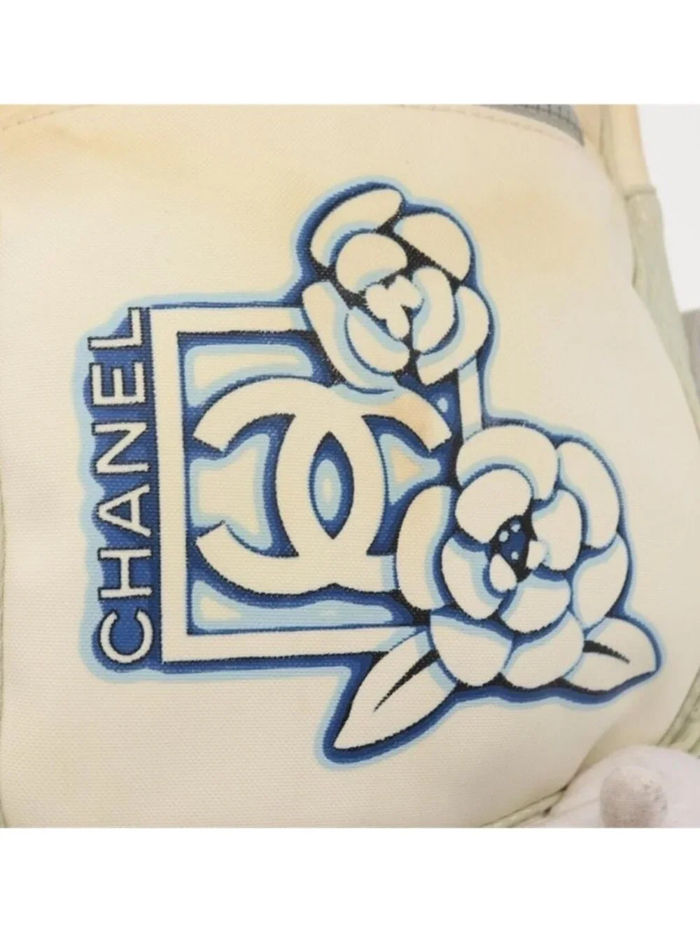 Authentic CHANEL Sports Line Shoulder Bag Nylon White Silver CC